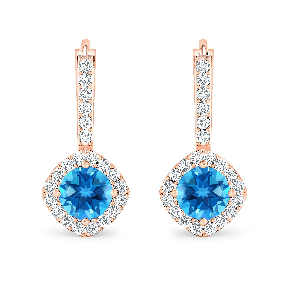 Rose Gold - Blue Topaz