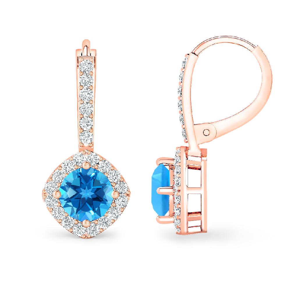 Rose Gold - Blue Topaz