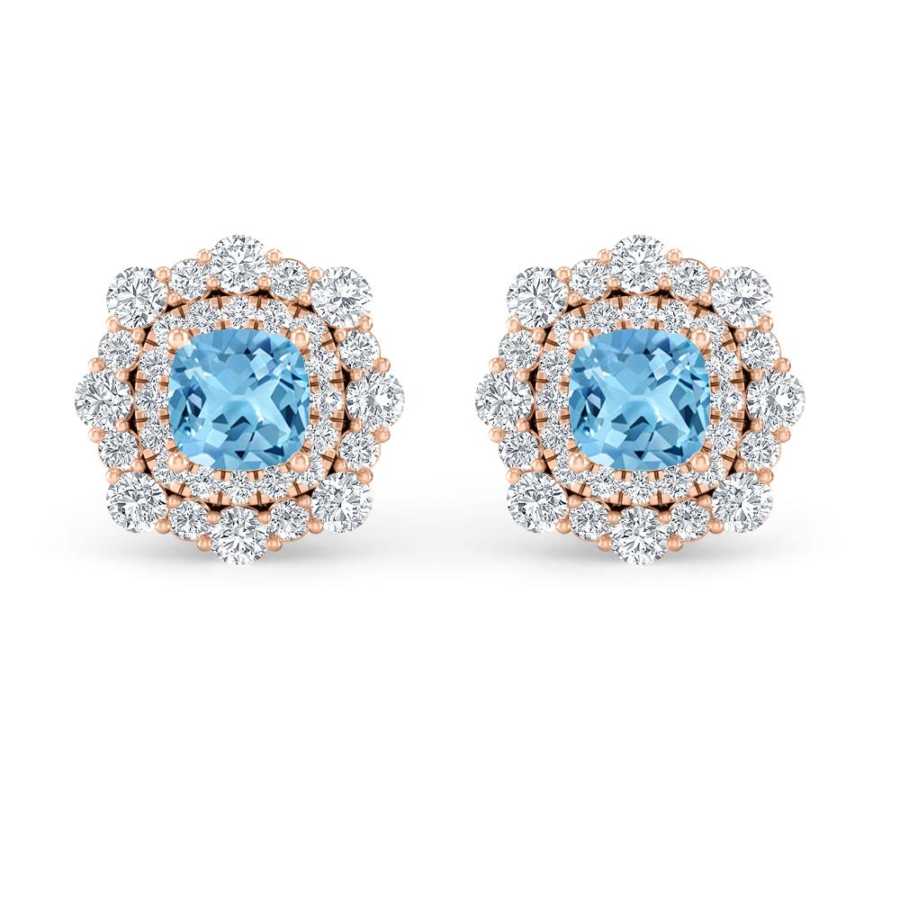 Rose Gold - Blue Topaz