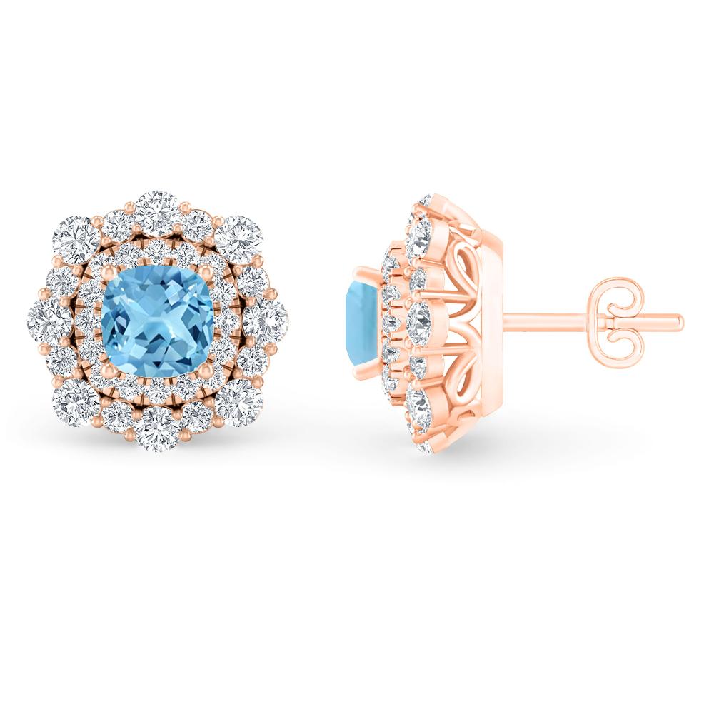 Rose Gold - Blue Topaz