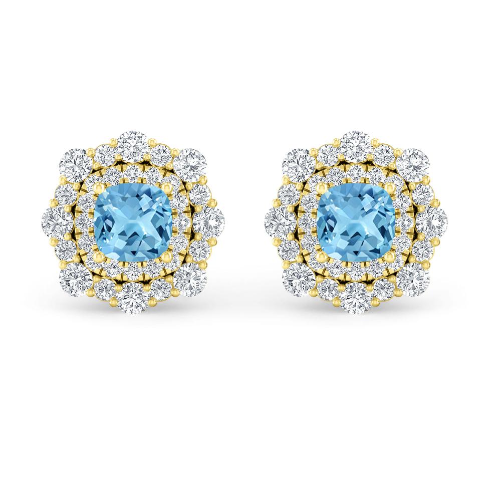 Yellow Gold - Blue Topaz