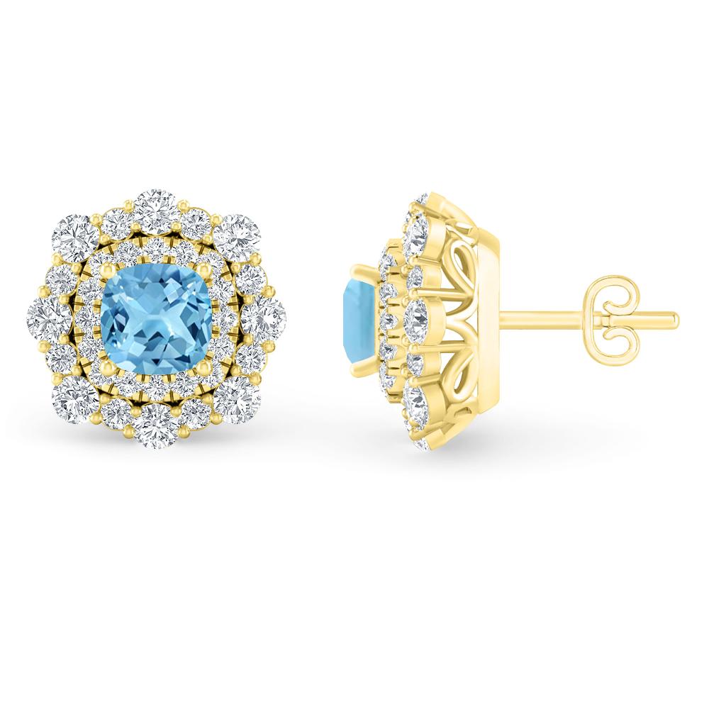 Yellow Gold - Blue Topaz