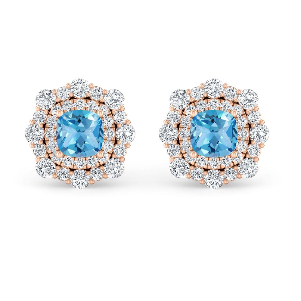 Rose Gold - Blue Topaz