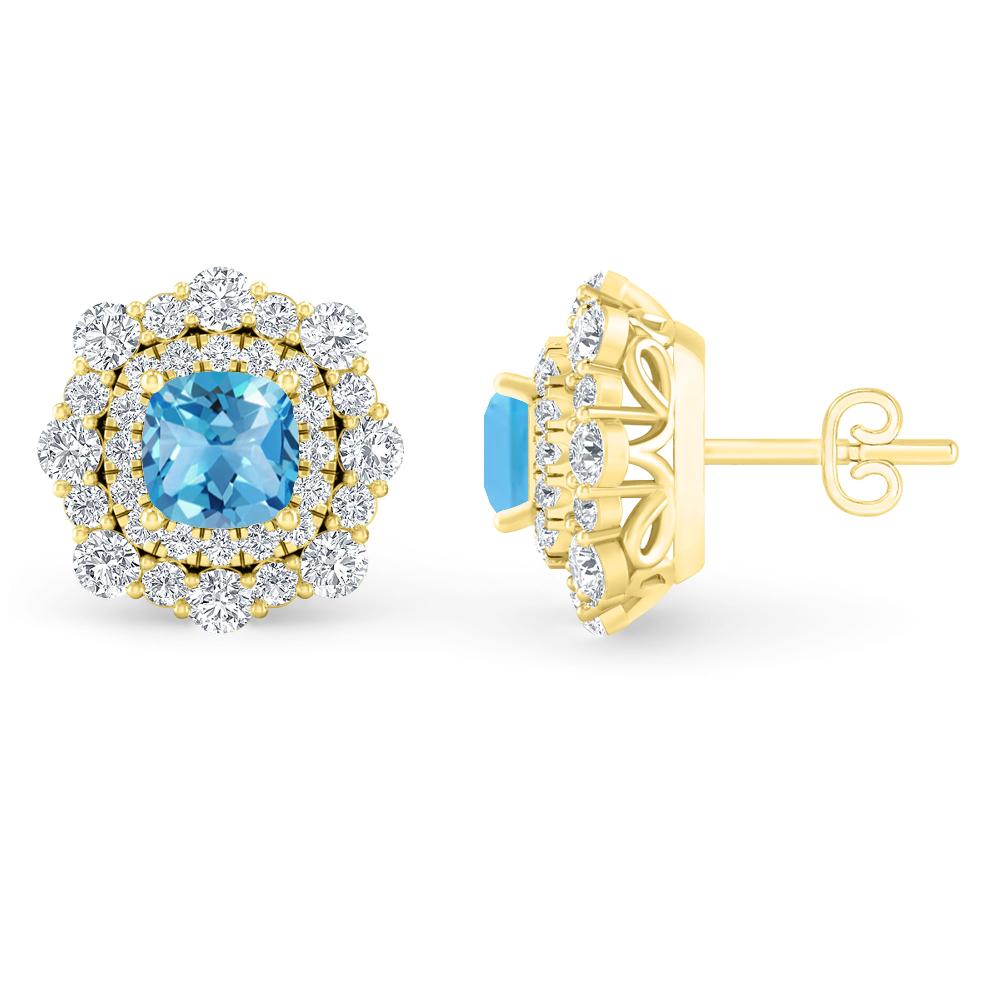 Yellow Gold - Blue Topaz