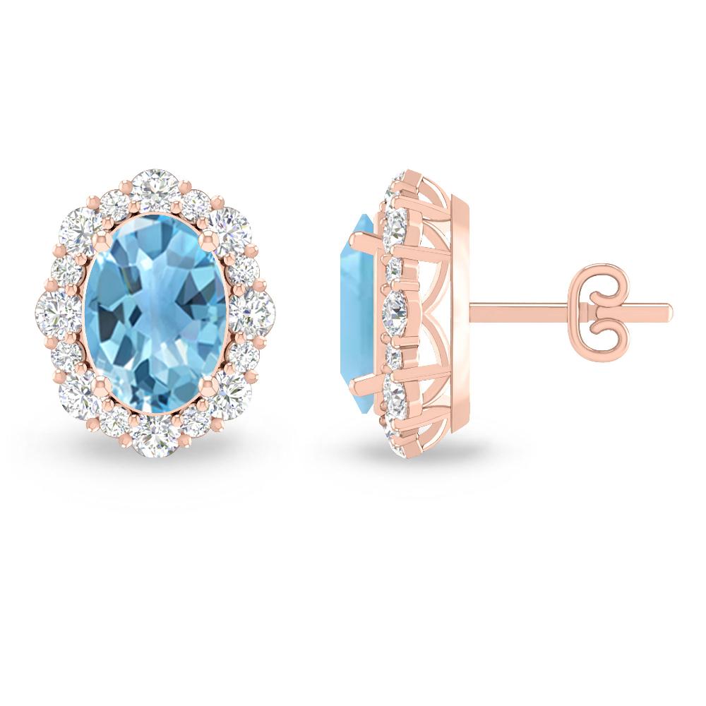 Rose Gold - Blue Topaz