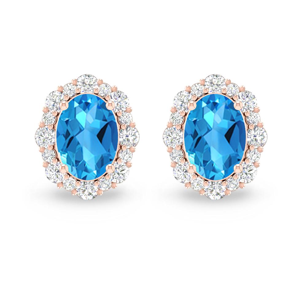 Rose Gold - Blue Topaz