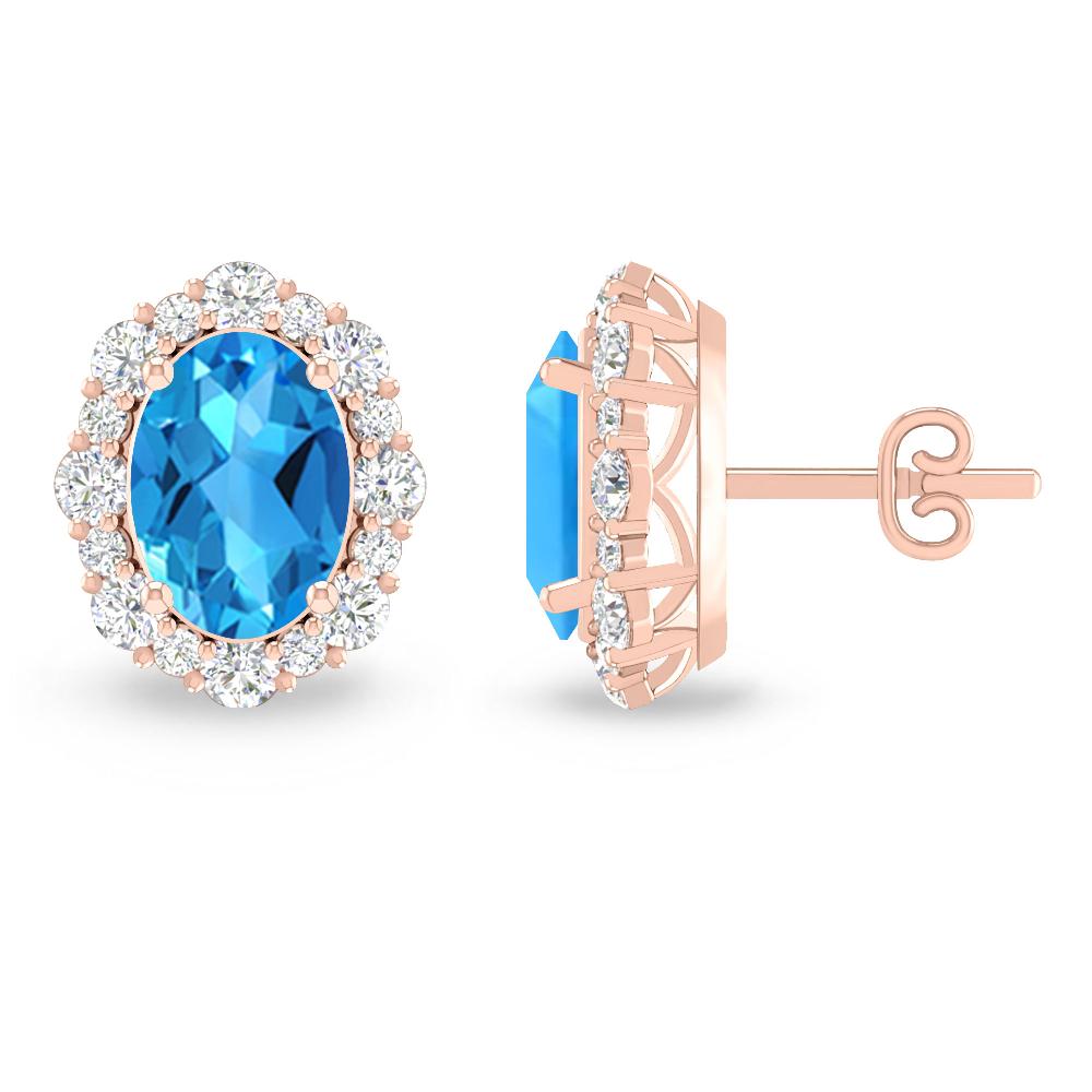 Rose Gold - Blue Topaz