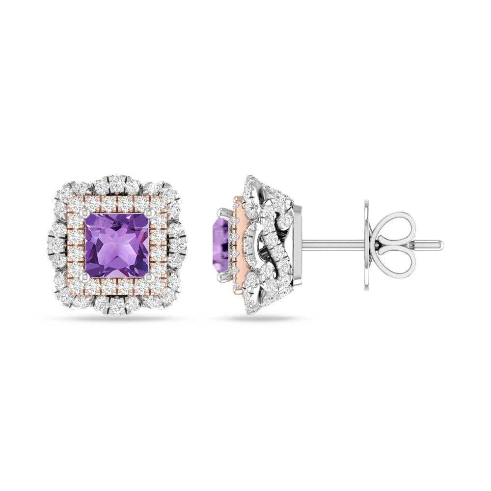 White Gold/Rose Gold - Amethyst