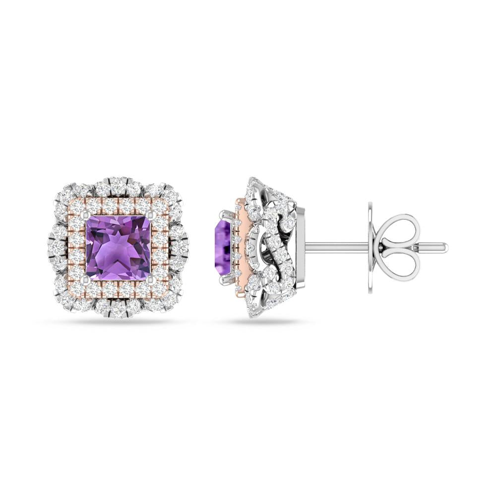 White Gold/Rose Gold - Amethyst
