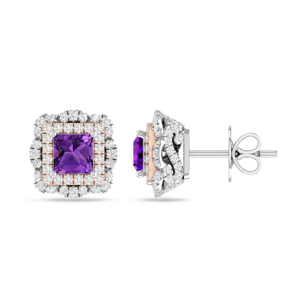 White Gold/Rose Gold - Amethyst