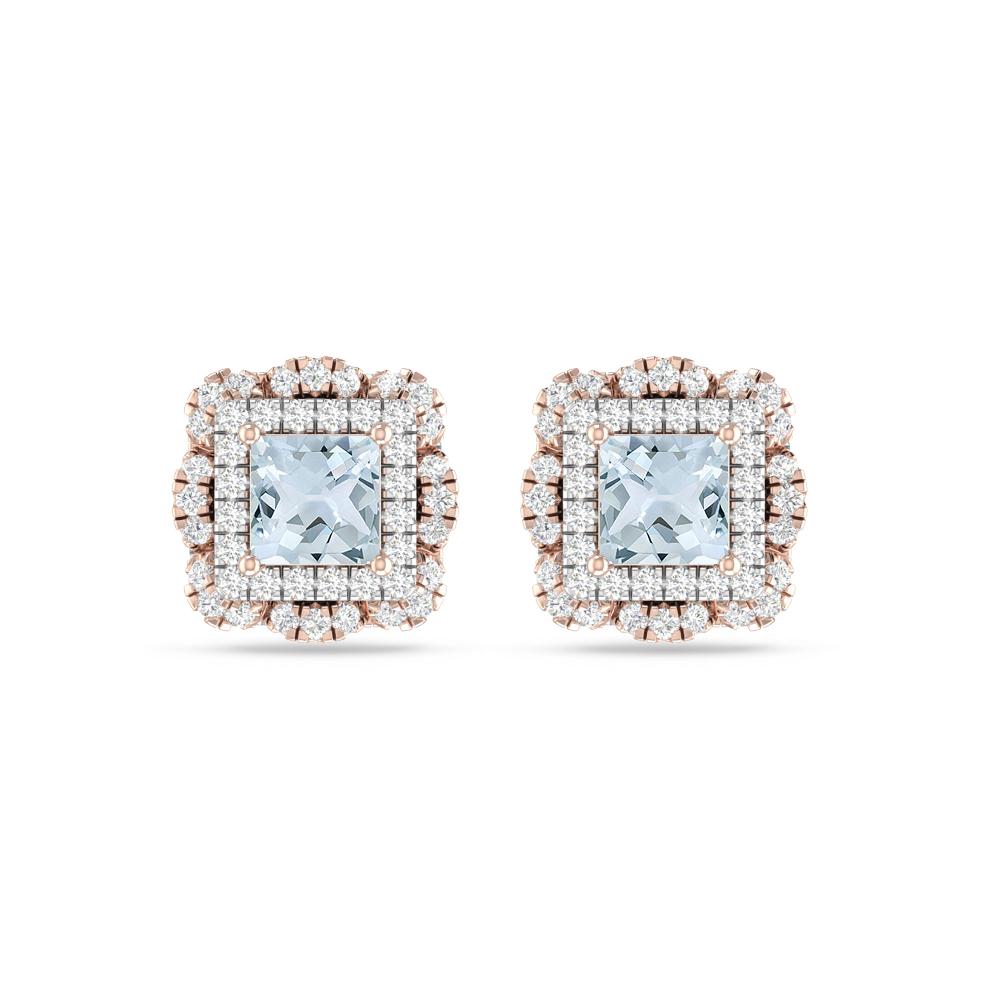 Rose Gold/White Gold - Aquamarine