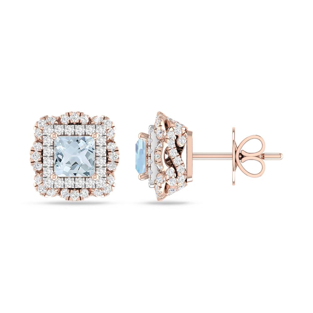 Rose Gold/White Gold - Aquamarine