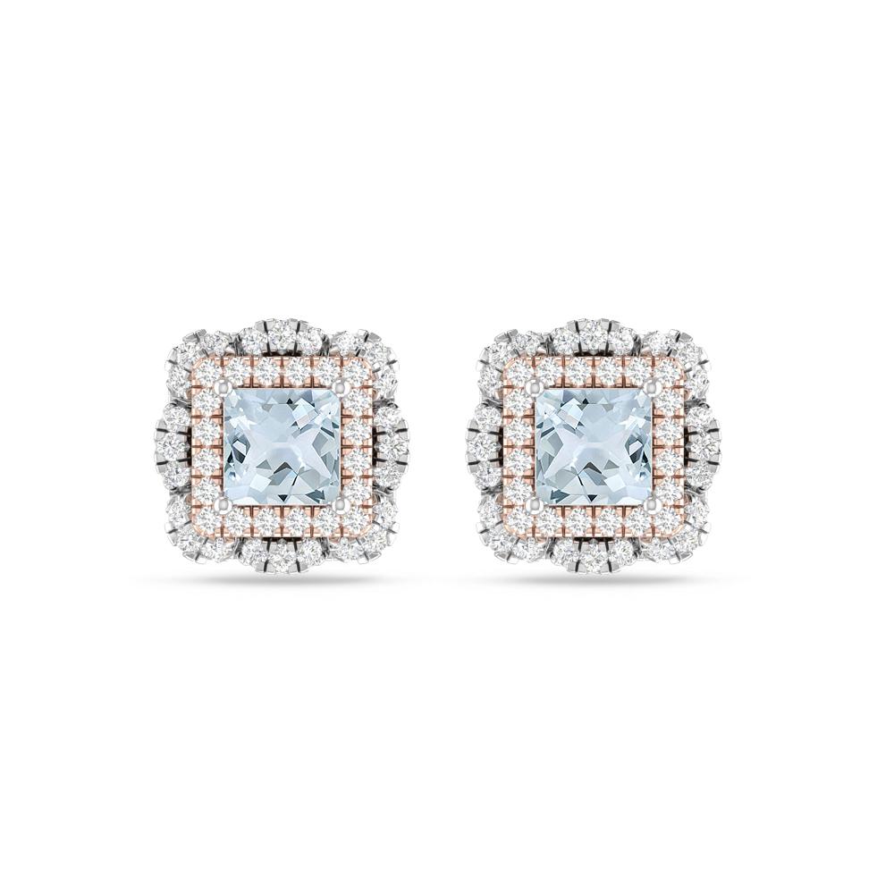 White Gold/Rose Gold - Aquamarine