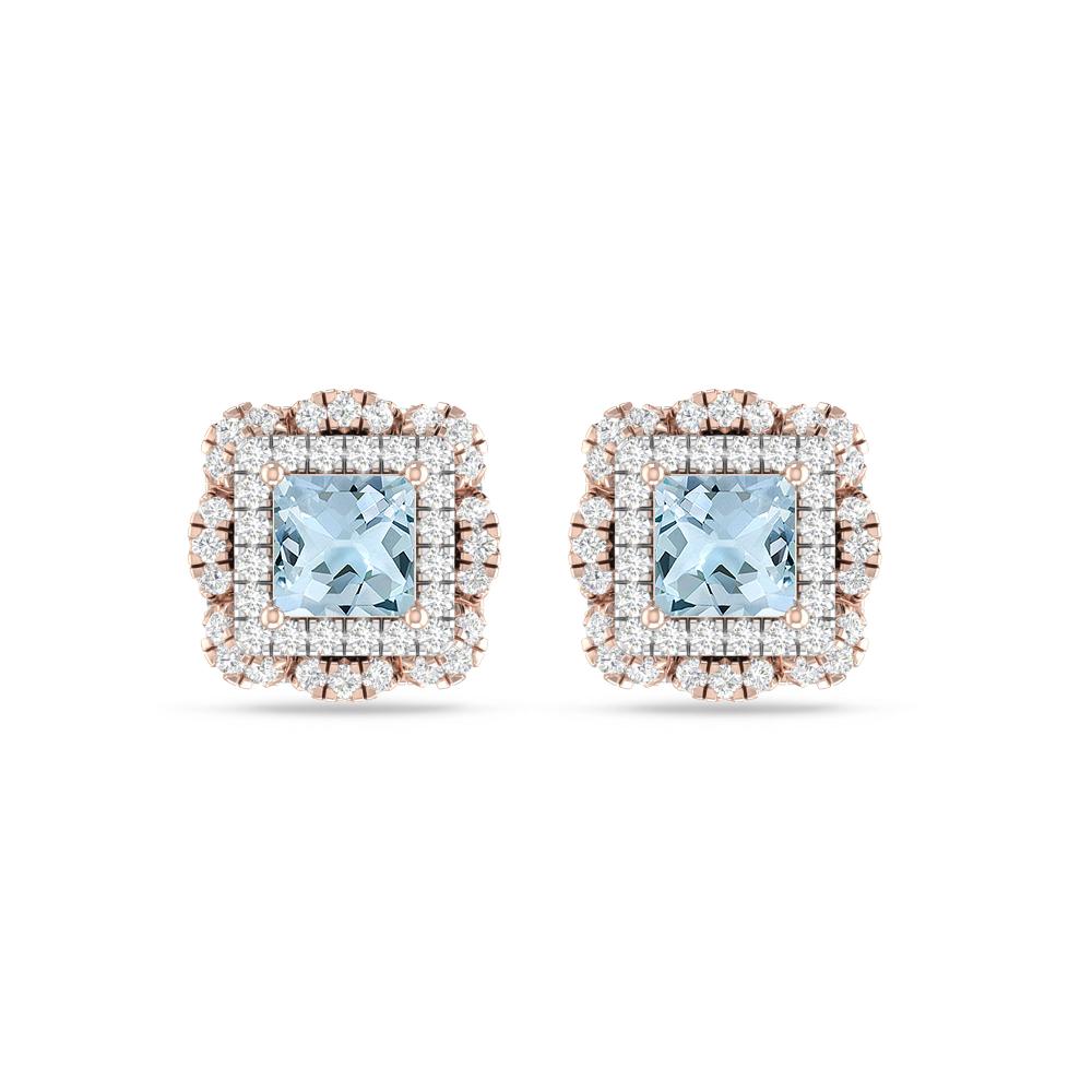 Rose Gold/White Gold - Aquamarine