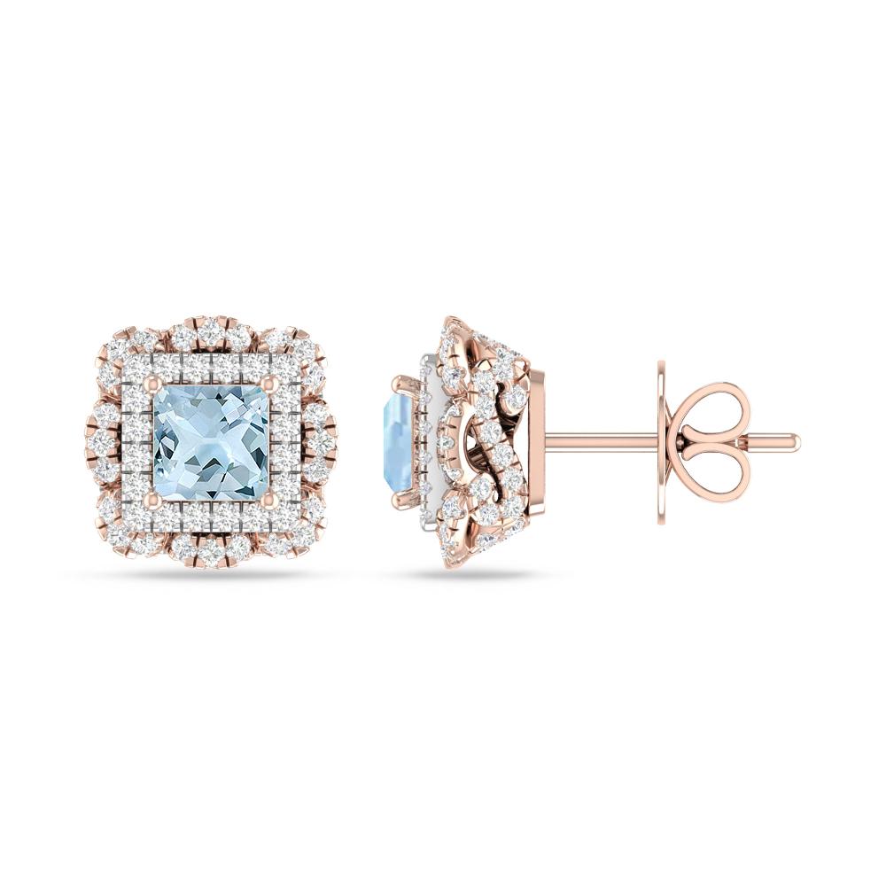 Rose Gold/White Gold - Aquamarine