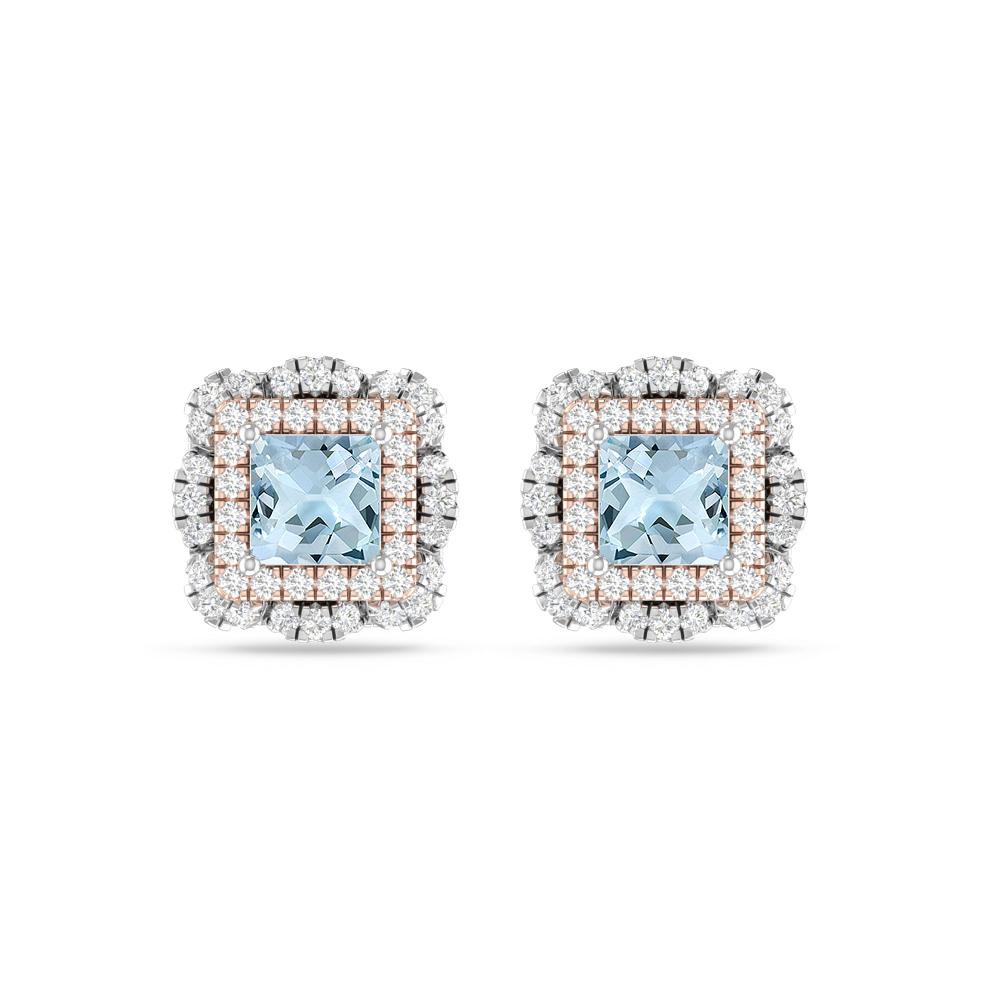 White Gold/Rose Gold - Aquamarine
