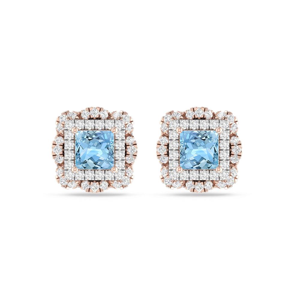 Rose Gold/White Gold - Aquamarine