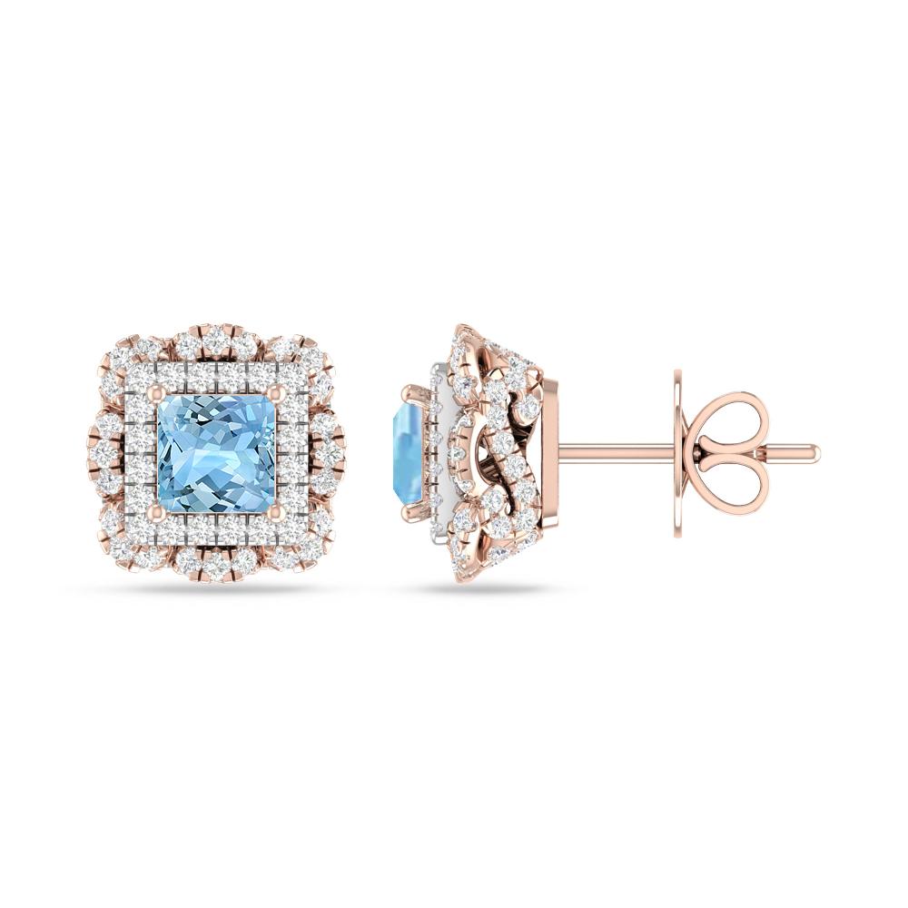 Rose Gold/White Gold - Aquamarine