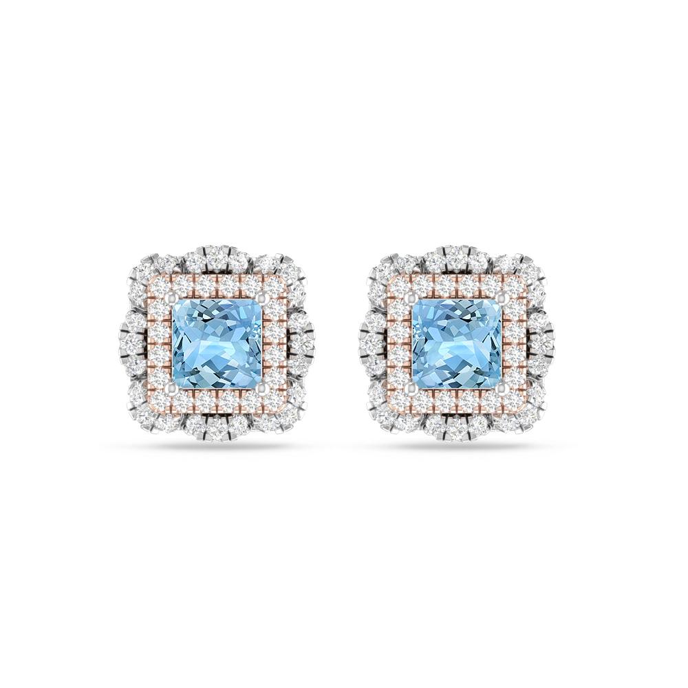 White Gold/Rose Gold - Aquamarine
