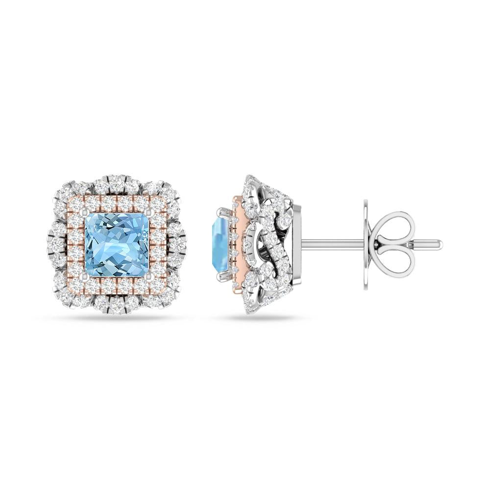 White Gold/Rose Gold - Aquamarine