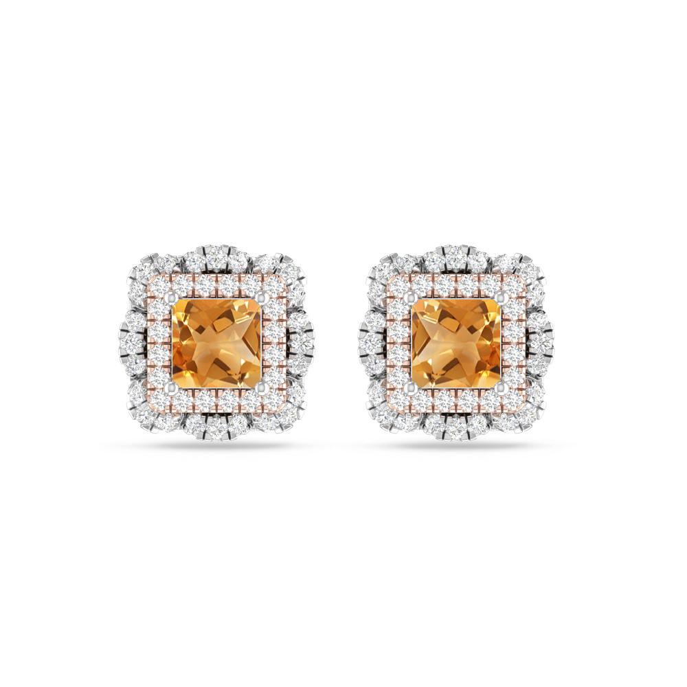 White Gold/Rose Gold - Citrine
