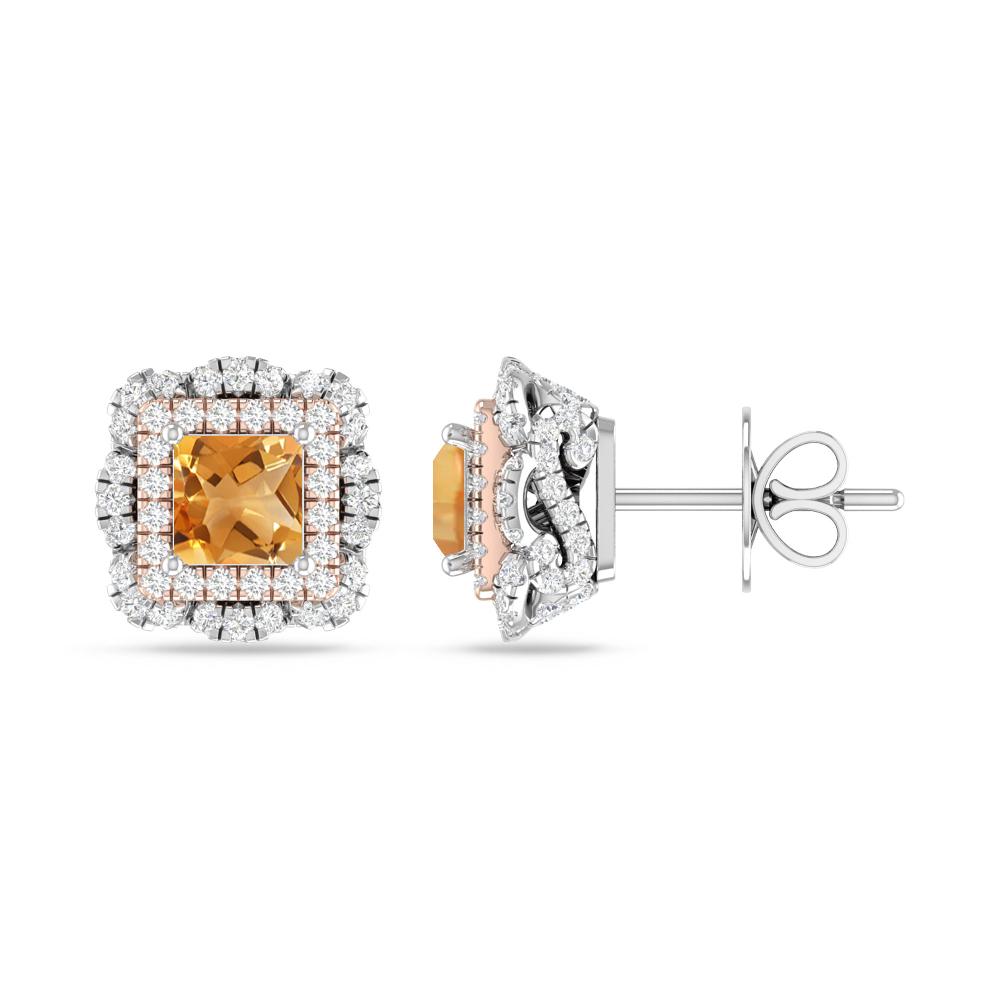 White Gold/Rose Gold - Citrine