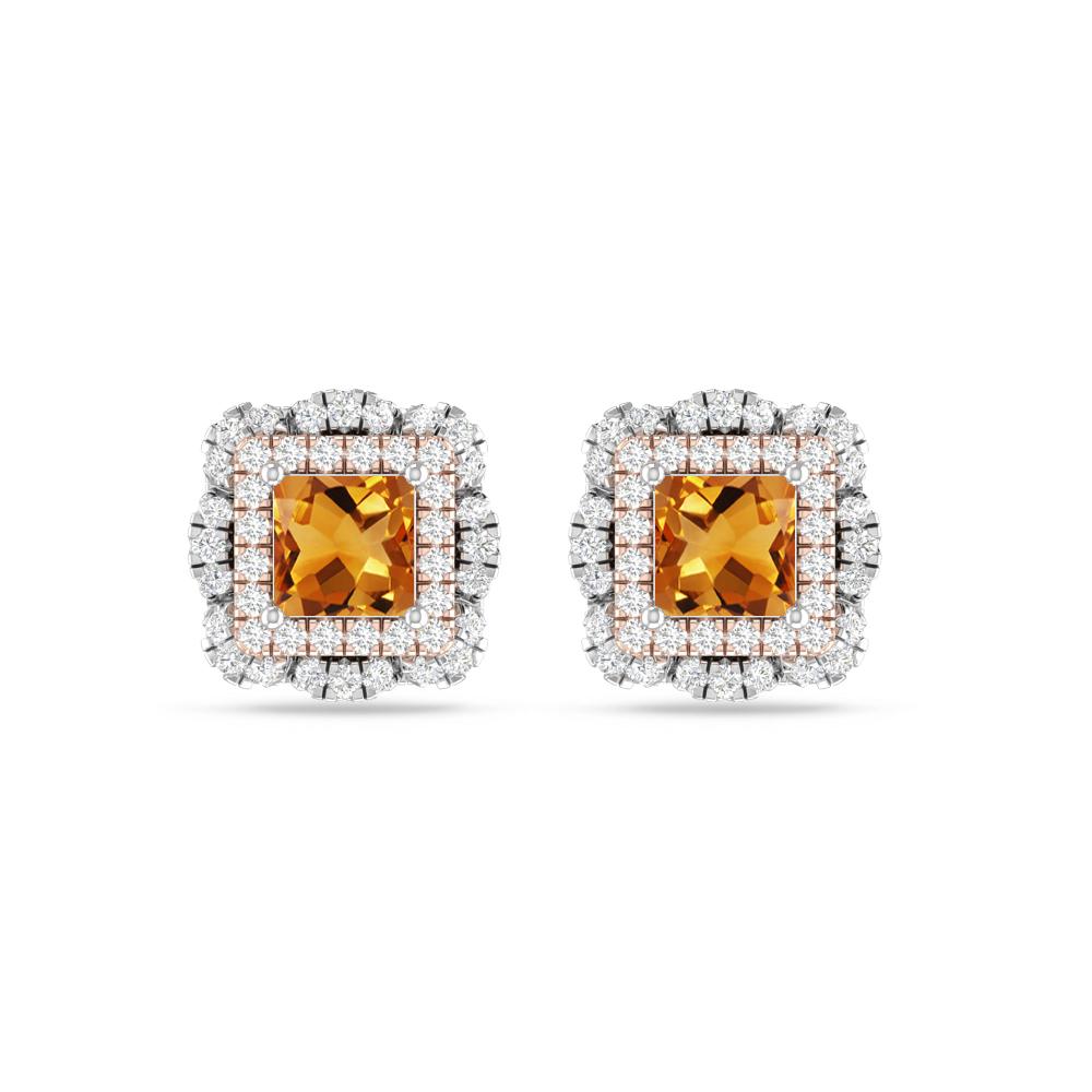 White Gold/Rose Gold - Citrine