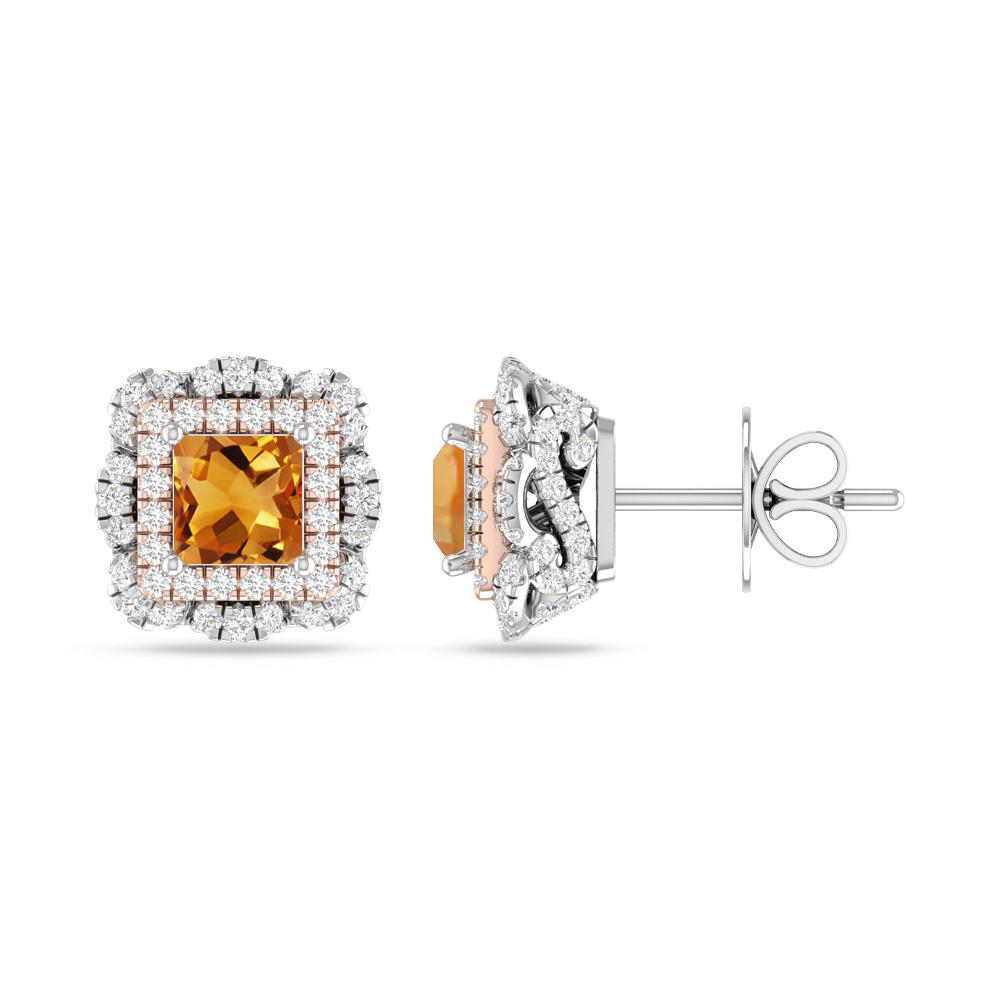 White Gold/Rose Gold - Citrine