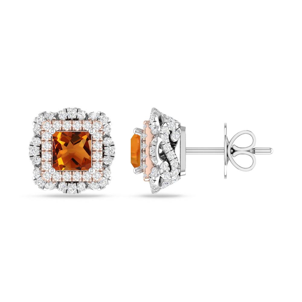 White Gold/Rose Gold - Citrine