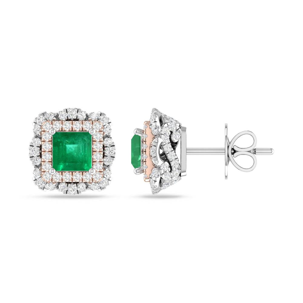 White Gold/Rose Gold - Emerald