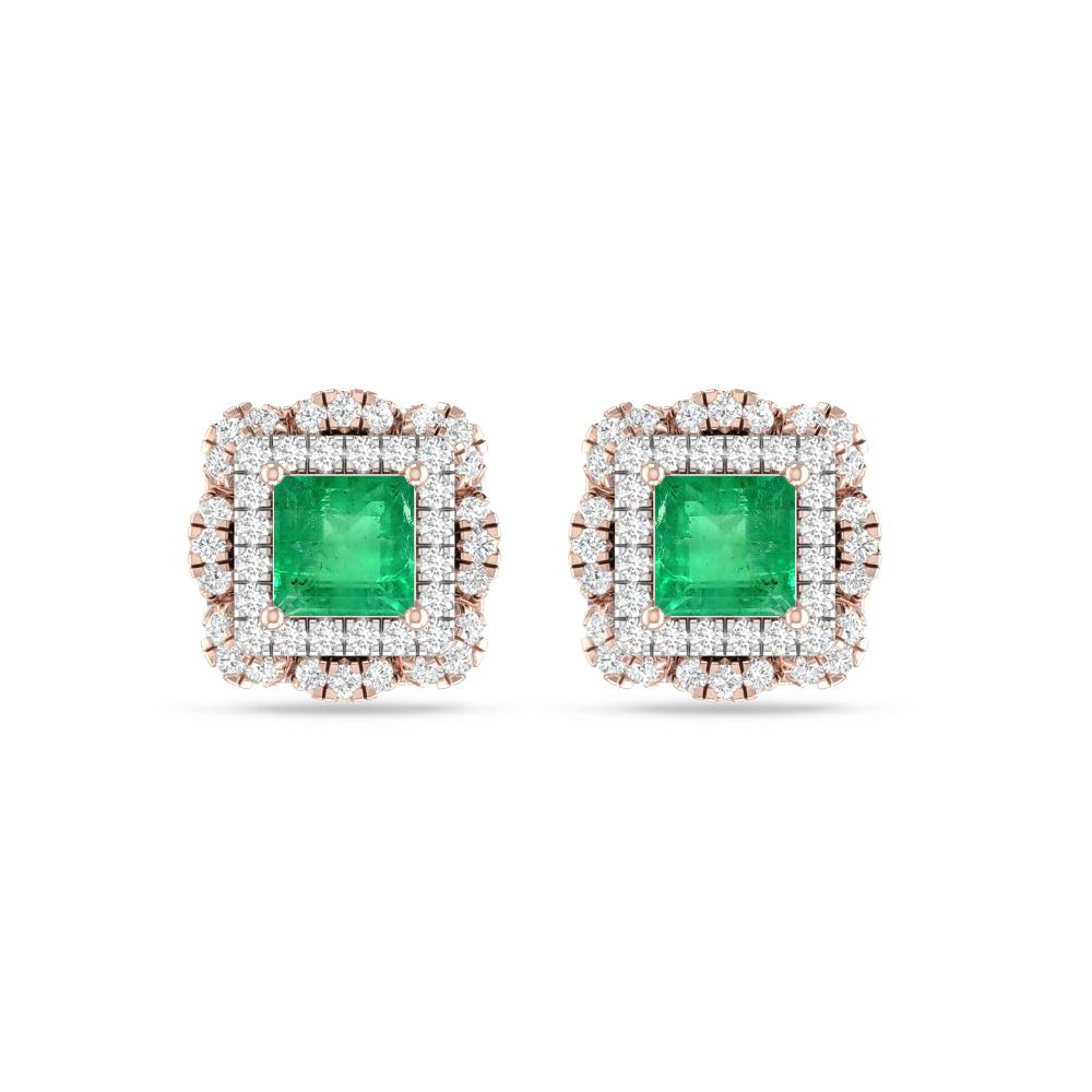 Rose Gold/White Gold - Emerald
