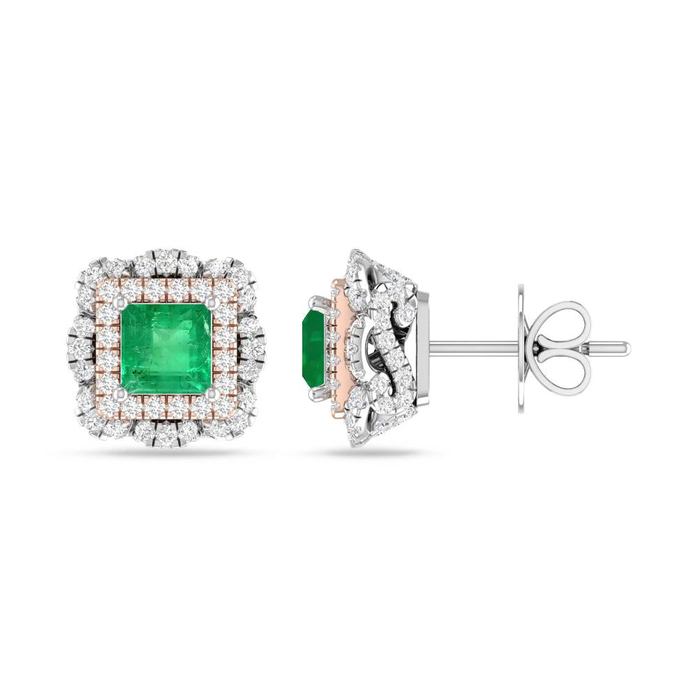 White Gold/Rose Gold - Emerald