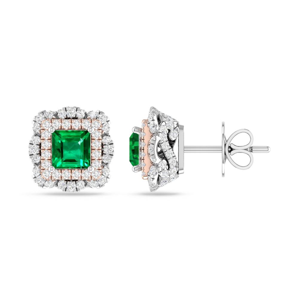 White Gold/Rose Gold - Emerald