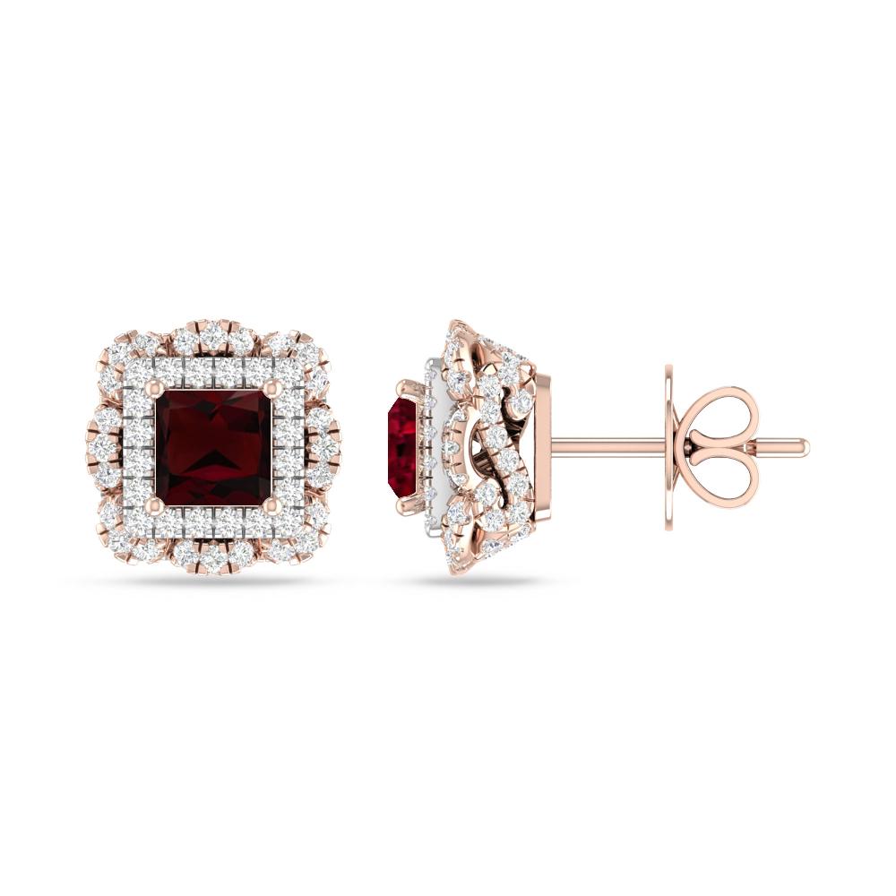 Rose Gold/White Gold - Garnet