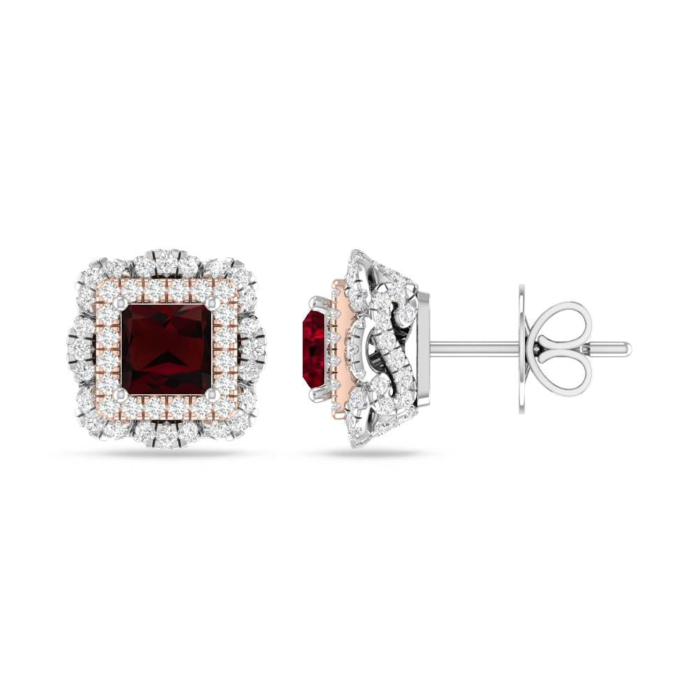 White Gold/Rose Gold - Garnet
