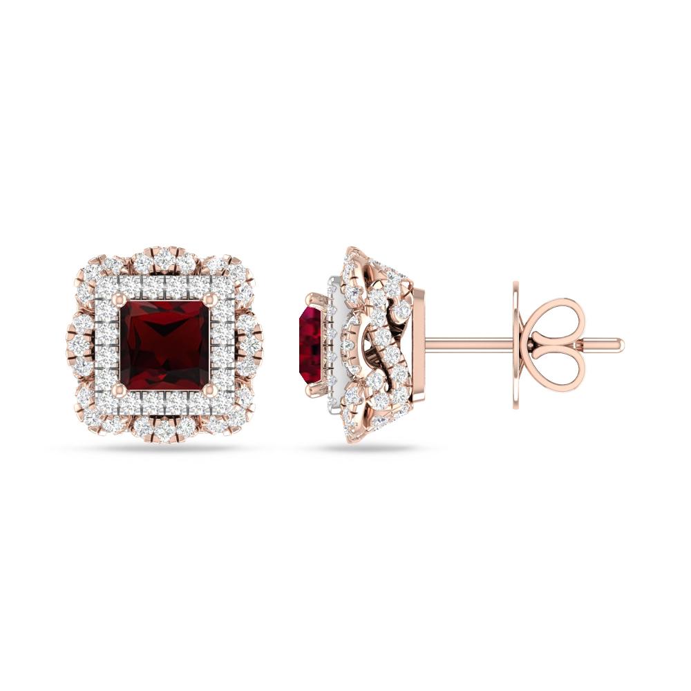 Rose Gold/White Gold - Garnet