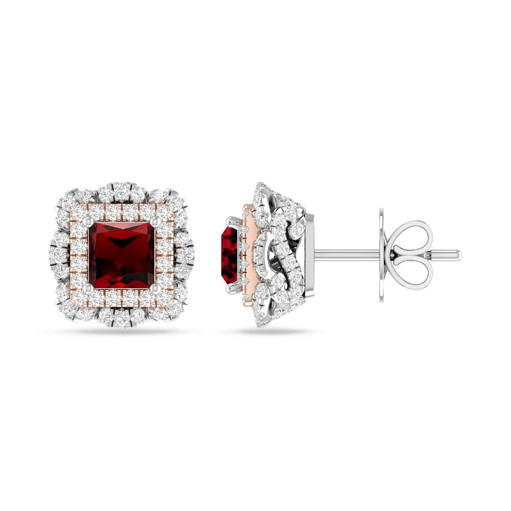 White Gold/Rose Gold - Garnet