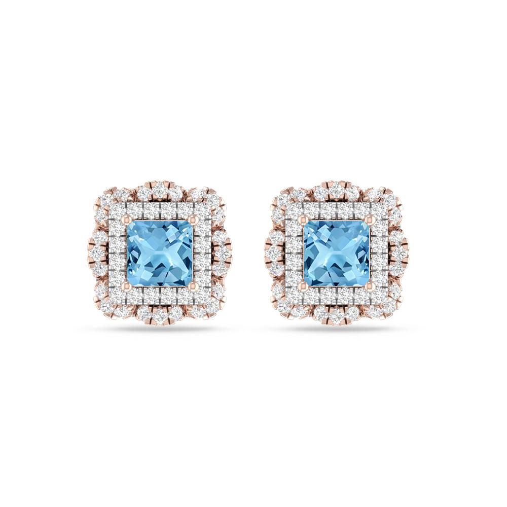 Rose Gold/White Gold - Blue Topaz