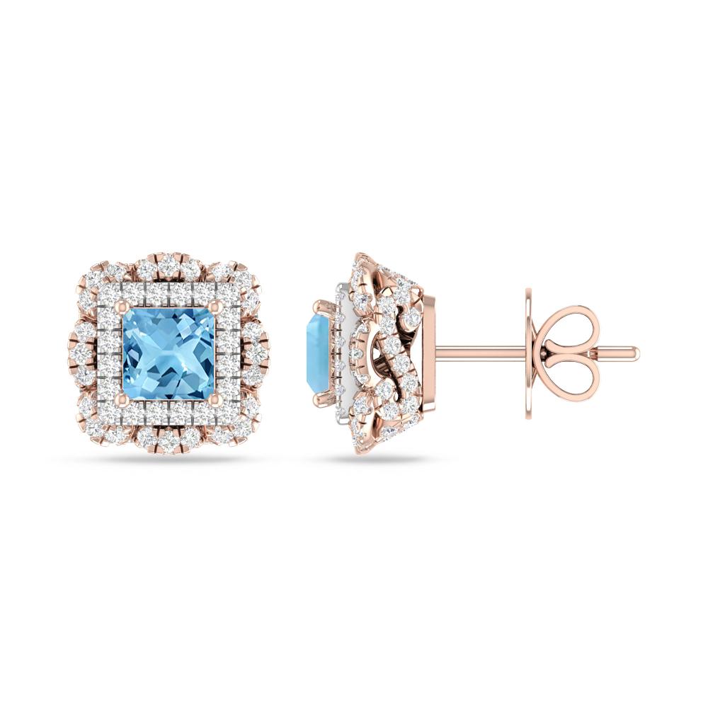 Rose Gold/White Gold - Blue Topaz