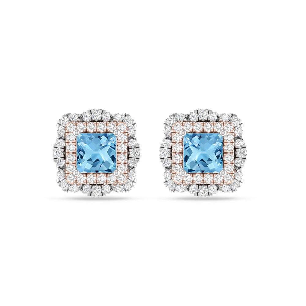 White Gold/Rose Gold - Blue Topaz