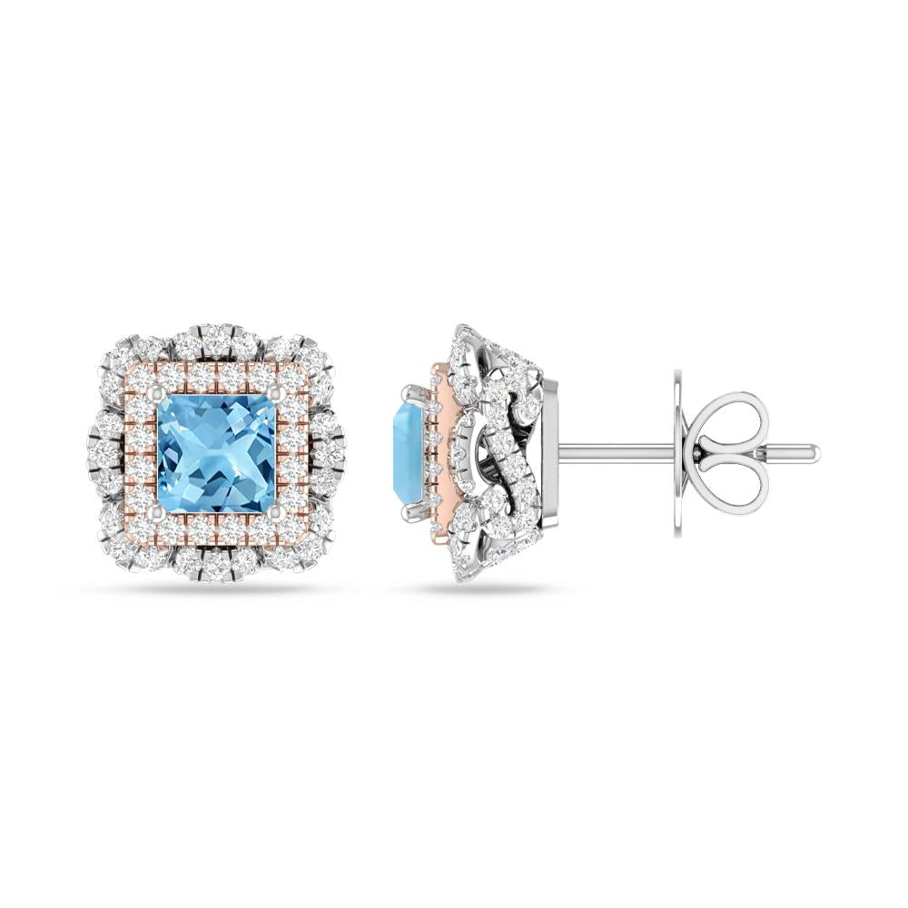 White Gold/Rose Gold - Blue Topaz