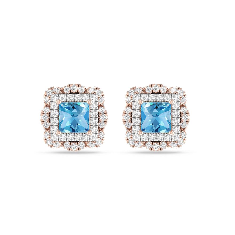 Rose Gold/White Gold - Blue Topaz