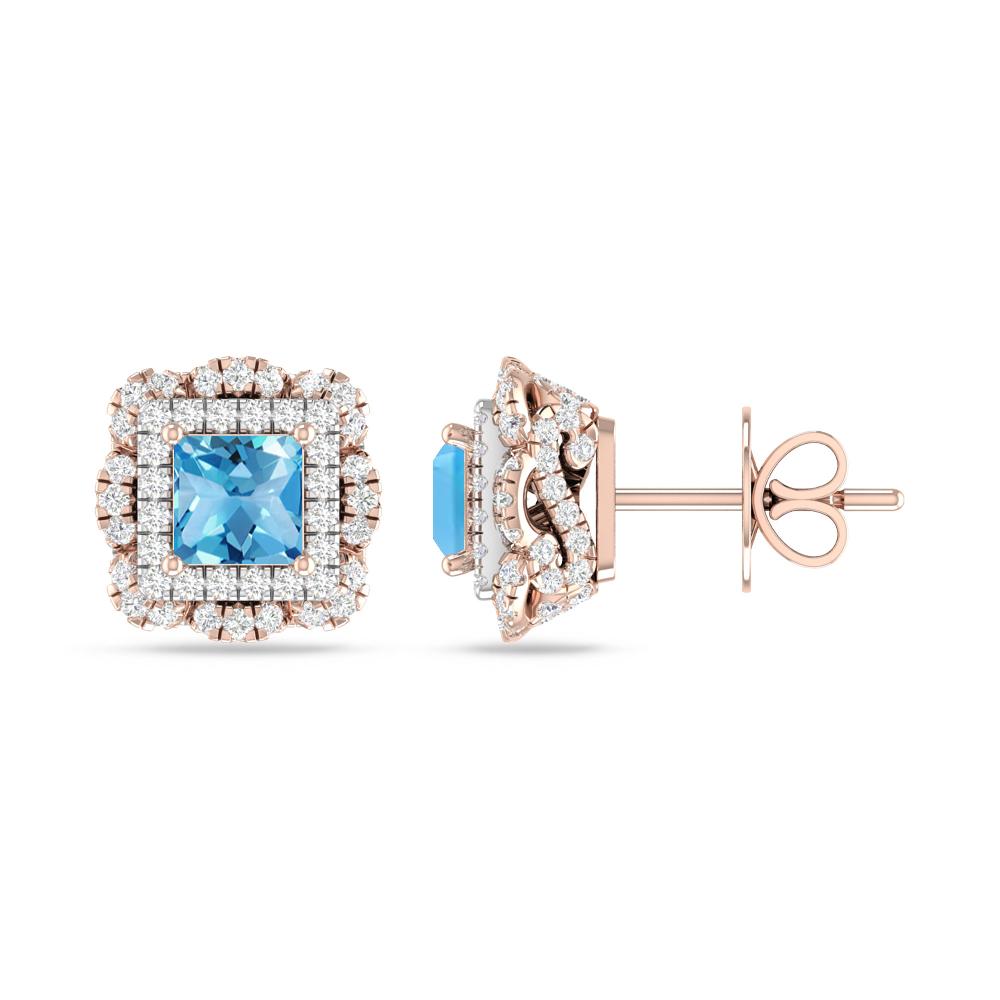 Rose Gold/White Gold - Blue Topaz
