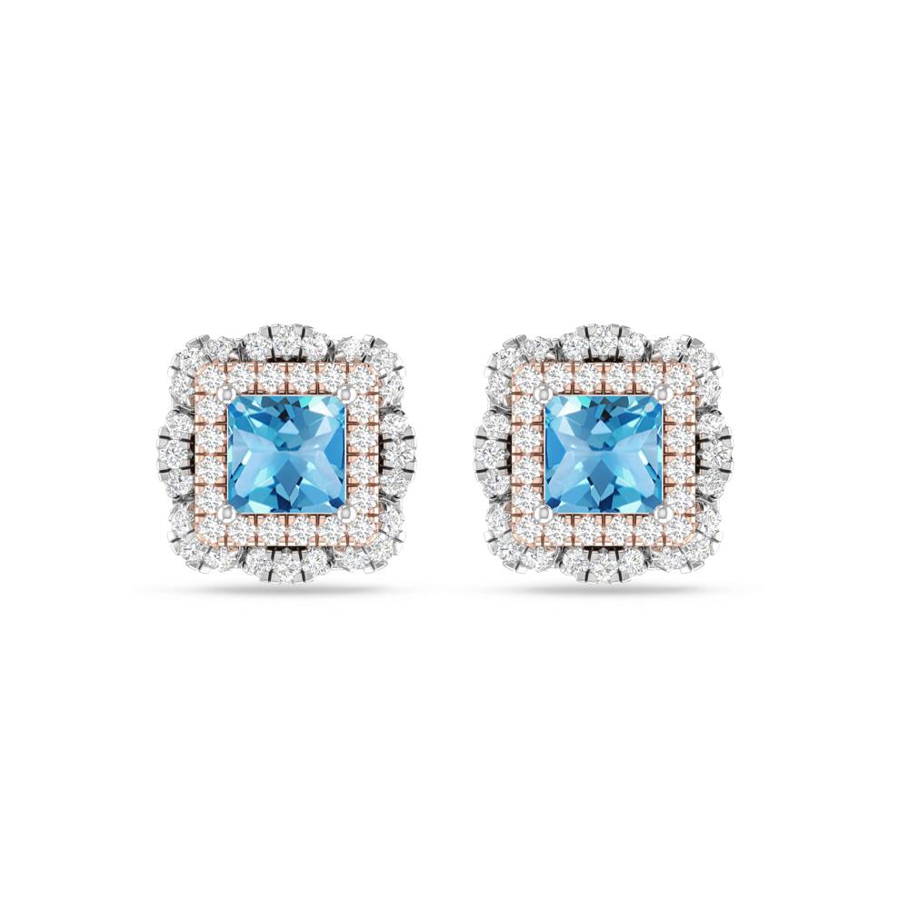 White Gold/Rose Gold - Blue Topaz