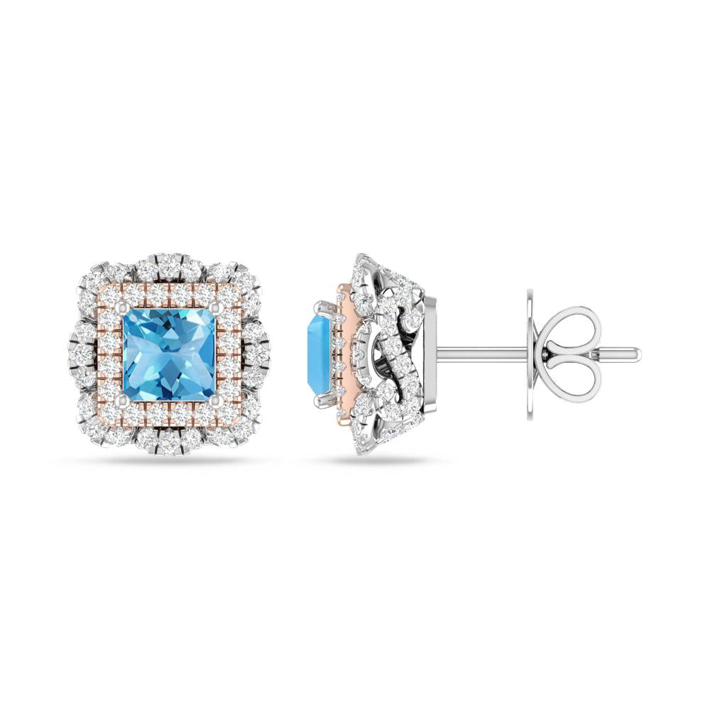 White Gold/Rose Gold - Blue Topaz
