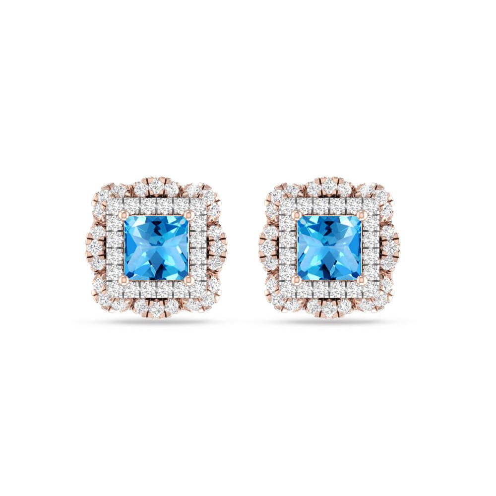 Rose Gold/White Gold - Blue Topaz