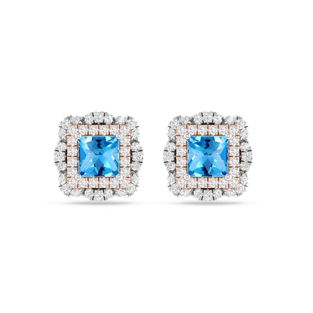 White Gold/Rose Gold - Blue Topaz