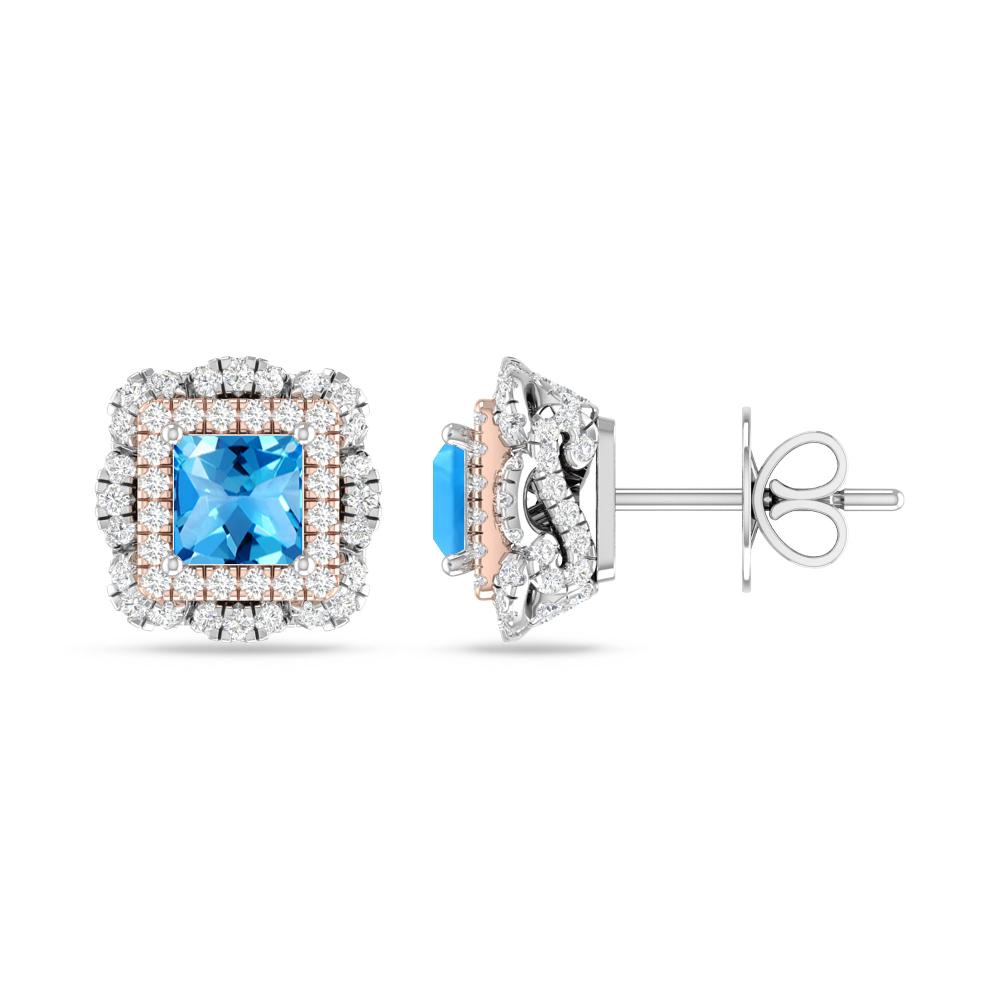 White Gold/Rose Gold - Blue Topaz
