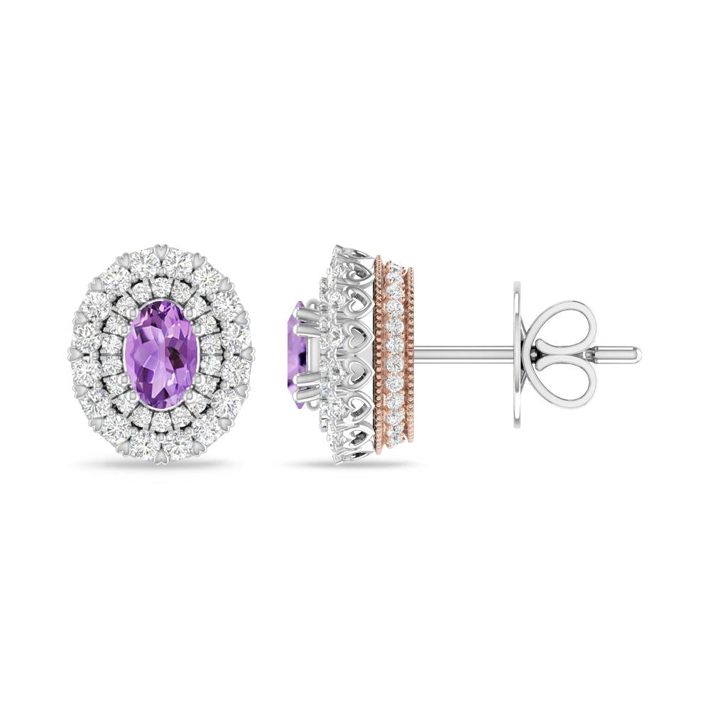 White Gold/Rose Gold - Amethyst