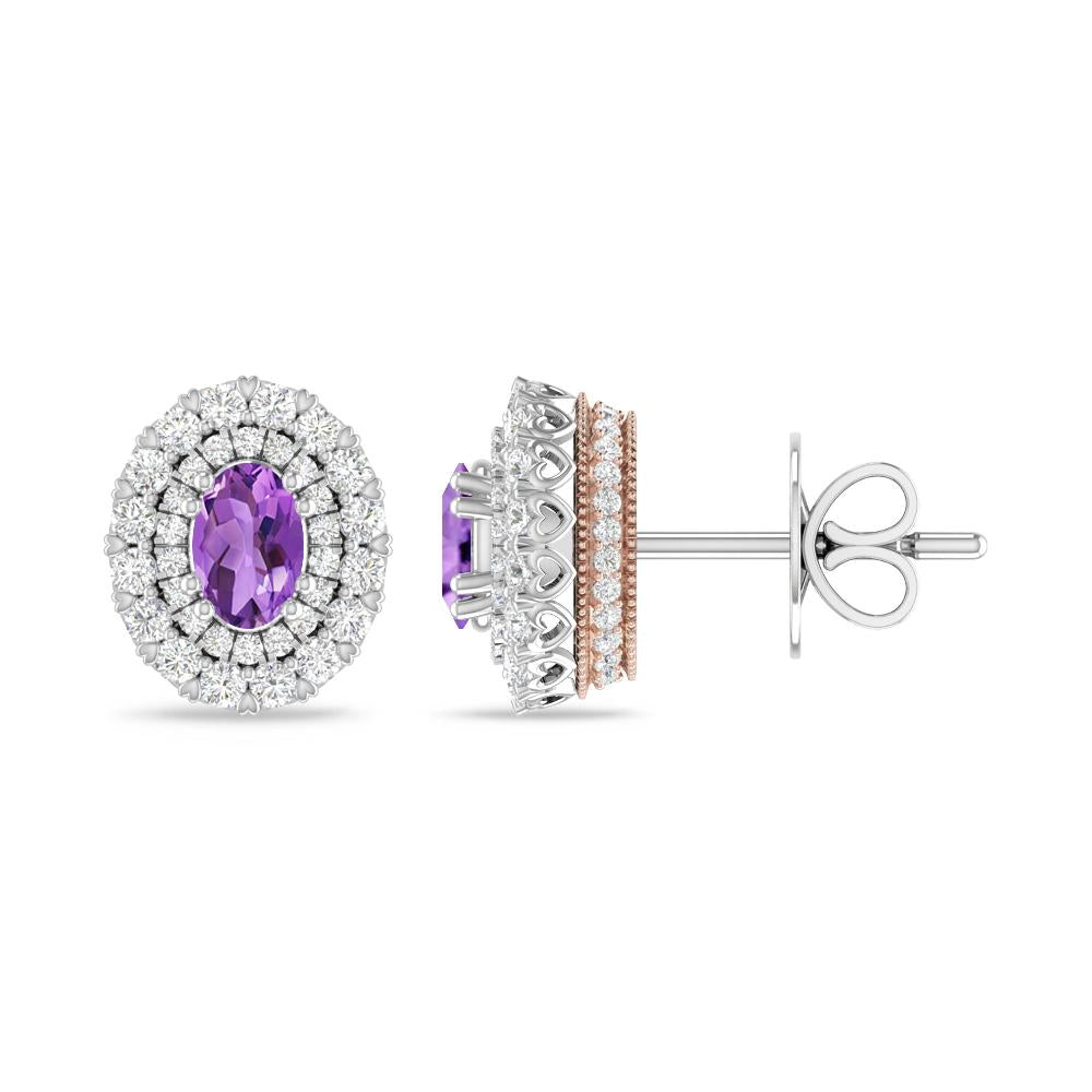 White Gold/Rose Gold - Amethyst